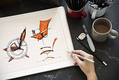 Design Ideation Grid PAD. Removable Sheet. Premium Paper. Smart-Bind Reinforced Lay Flat Binding. Orange Grid. (8.5" X 11") PAD-2550-TS (1 Book) - size: 1 PAD