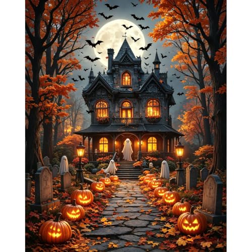 bleihum Halloween Ghost Paint by Numbers Kit for Adults 16x20inch - color: MT23134-US
