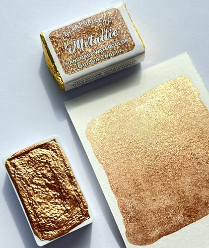 Metallic Watercolor Paint Set,Golden Copper- Full Pans -For Artists, Students, Kids & Hobbyists-Shimmy Watercolor Paints - color: Golden Copper (Full Pan)