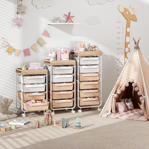 SYKIARIOL Rolling Craft Storage Cart with 4 Drawers,Kids Art Cart,Pearl - color: Pearl, size: 4-Drawer