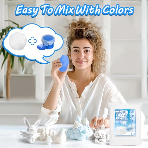 RAINFLOW White Foam Clay - Moldable Cosplay Foam Clay Soft Squishy