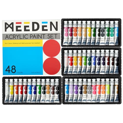 MEEDEN Beginners Acrylic Paint Set: 48 Colors 12ml/0.41 fl oz - color: 48 Colors