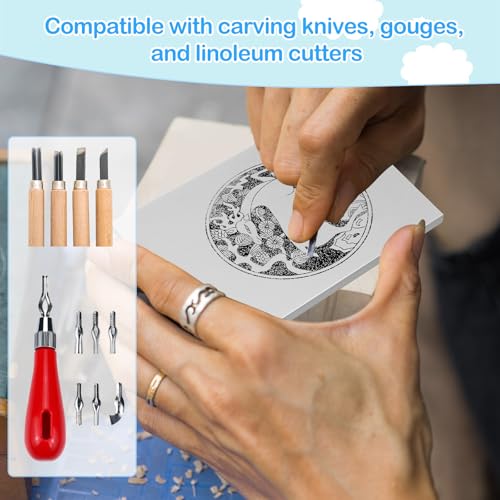 Frienda 40 Pcs 4"x6" Rubber Carving Blocks Linoleum Block Stamp Making Kit Soft Rubber Carved Brick for Stamp Maker Printmaking Supplies Craft Project(Gray) - color: Gray