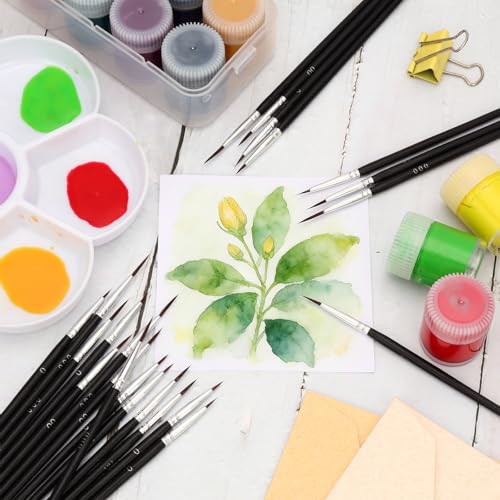 60 Pcs Tiny Detail Paint Brushes Set, Micro Small Paint Brush with 3 Sizes, Mini Miniature Thin Fine Tip Liner Paintbrushes for Nail Art Watercolor Crafts Oil Acrylic Painting Models Detailing Sculpt