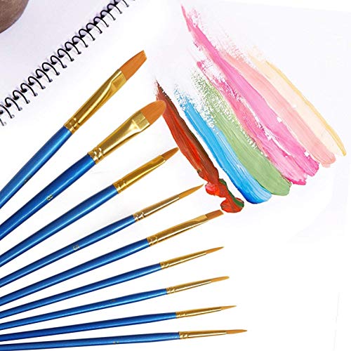 AROIC Paint Brush Set, 3 Pack 30 Pcs Acrylic Paint Brushes | Artist Paint brushes for Oil Watercolor Acrylic Face Rock Painting - size: 30pcs-blue