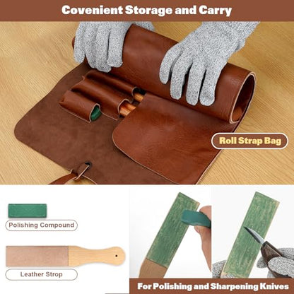 Wood Carving Tools, 15Pcs Wood Carving Kit with PU Storage Bag, Wood Whittling Kit with 6Pcs Whittling Knives & 5 Detail Carving Knives for Adults Wood Carving DIY