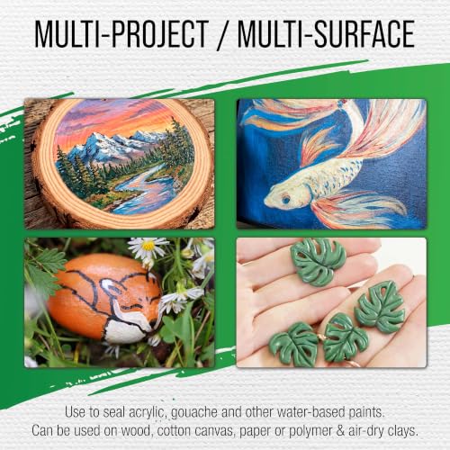 U.S. Art Supply 32 oz High Gloss Varnish for Acrylic Paintings - Clear Protective Finish with UV Protection - size: 32-ounces