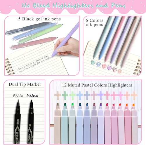 SHINYHARBOR 47PCs Bible Journaling Kit for Women Teen Girl - color: Pink