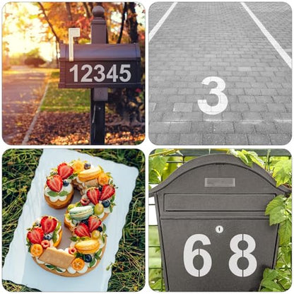 2 Inch Number Stencils Plastic Number Stencils Reusable Digital Painting Templates for Cake Stencil Address Templates - size: 2 Inch