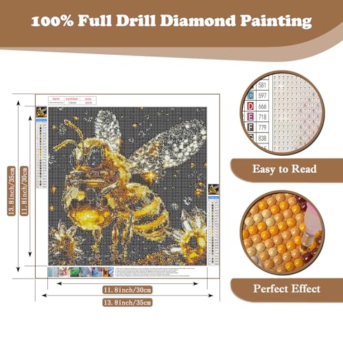 Xoaoes Bee Diamond Art Kits for Adults, 5D Diamond Painting Kits - color: CM045