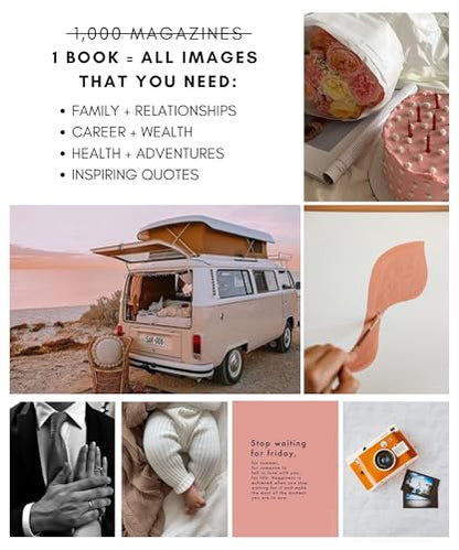Lamare Vision Board Book -1000+ Images, Vision Board Supplies for Women | Design Your Dream Life | Vision Board Kit, Vision Board Magazines, Collage Book for Manifestation & Scrapbooking - color: Original