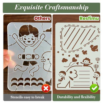 Diary Planning Stencils for Crafts Reusable 20Pcs Stencils(7.8X5.5 Inch) - color: Diary 2