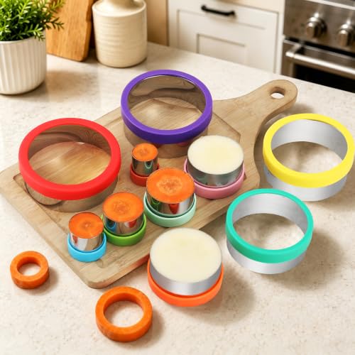 laxizar 10 Pcs Round Cookie Cutters Set Stainless Steel Biscuit Cutter