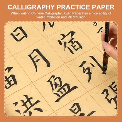 Healifty 150 Sheets Chinese Calligraphy Practice Paper | Grid Xuan-Style Rice Paper for Brush Writing, Chinese Characters, Japanese Kanji Practice and Beginner Calligraphy