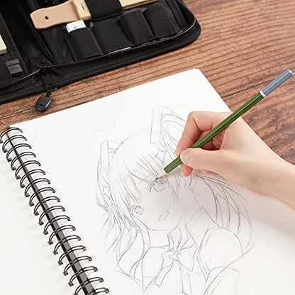 Der König Drawing Set for Kids Ages 8-12 - Drawing Kit with 41pcs of Drawing Supplies - Sketchbook 9”x12” 100 pages and Portable Drawing Pencil Case - Kids, Teens, and Adults