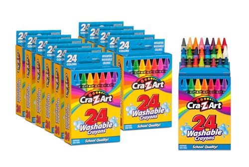 Cra-Z-Art Bulk Crayons, 12 Packs of 24 Count Washable Crayons, School Supplies, Classroom Supplies, Teacher Bulk Pack - size: 24 Count (Pack of 12)
