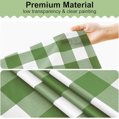 misaya 4 Packs 54 x 78 Inch Buffalo Disposable Table Cloth, Waterproof Plastic Tablecloth, Rectangle Sage Green and White Checkered Table Covers for Picnic, Birthday, Party, Back to School - color: Sage Green and White, size: 54" X 78"