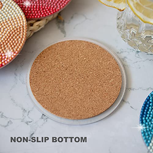Temlum 6pcs Diamond Art Coasters Kits for Adults with Holder, Landscape - color: Landscape Coasters With Holder