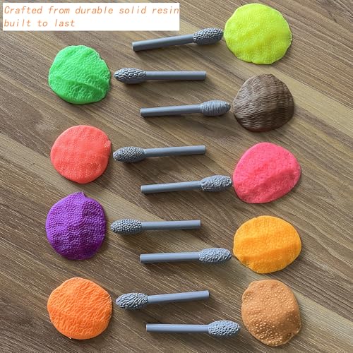 Luxzio Clay Texture Roller Set, Oval Clay Modeling Pattern Rollers, 9PCS | Texture Tools with Ergonomic Handles for Polymer Clay, Pottery, Ceramics, Sculpting, Painting and DIY Crafts