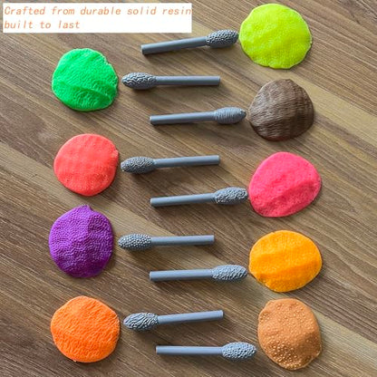 Luxzio Clay Texture Roller Set, Oval Clay Modeling Pattern Rollers, 9PCS | Texture Tools with Ergonomic Handles for Polymer Clay, Pottery, Ceramics, Sculpting, Painting and DIY Crafts