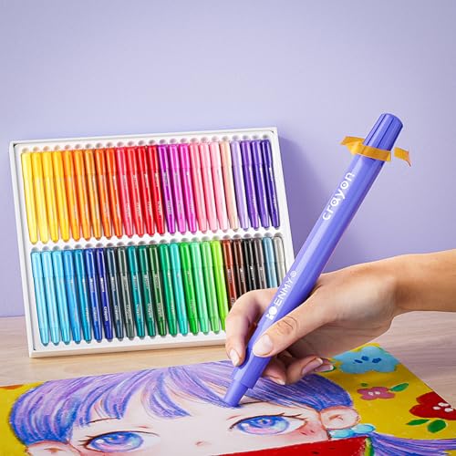 ENMY 48 Colors Gel Crayons, Twistable Non-Toxic Crayons Set, Washable Jumbo Crayons for Kids, DIY Craft Project, Art Supplies & Gifts - color: 48 Colors