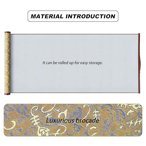 Magic Canvas - Water-Activated Reusable Chinese Calligraphy Cloth, 4 Chic Colors Washable Microfiber for Kids Beginners Adults Imperial Yellow Damask - color: Imperial Yellow Damask