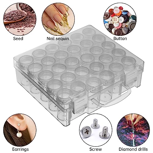 Bead Organizer, Bead Containers, 30 Grids Diamond Painting Storage Containers Clear Bead Organization Diamond Painting Accessories Small Storage Container for Beads Seeds Glitter Rhinestones (1 Pack) - size: The outer box: 16 x 14 x 5.3cm (1 Pack)