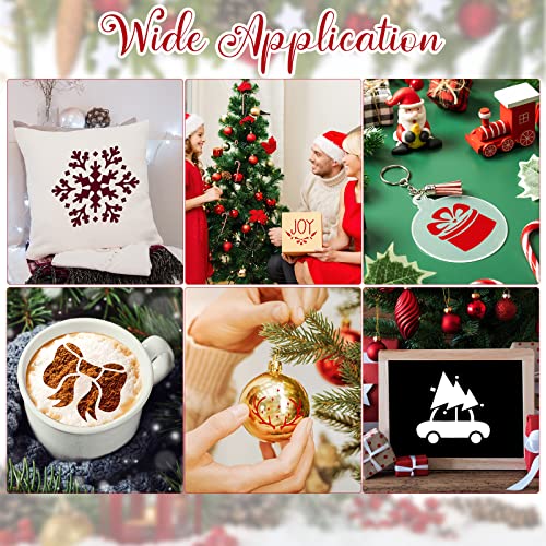 Fainne 100 Pcs 2 Inch Christmas Stencils Small Stencils for Painting | Reusable Craft Stencils, DIY Scrapbook, Wood Wall Fabric Rock Chalkboard Sign Painting, Home Art Decor Projects - style: Santa Style