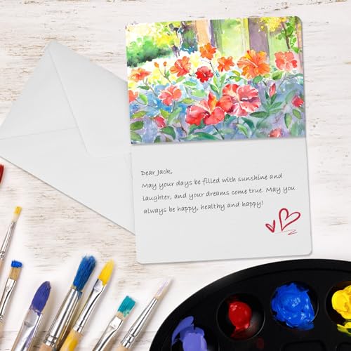 Mototo 60 Set Blank Watercolor Cards with Envelopes 5 x 7 Inch DIY Painting | 140lb/300GSM Single Blank Watercolor Card with Envelope Bulk for Birthday Christmas Handmade Greeting Holiday Card Giving Art - color: 5 x 7 inches, 60 Set