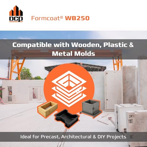 Formcoat WB250 Concrete Form Release Agent - Non-Staining Mold Release for Wooden, Plastic & Metal Molds – Solvent-Free Concrete Mold Release for Precast, Architectural & DIY Projects – 1 Gallon