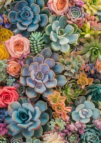 Diamond Art Kits for Adults,Succulent Plants Diamond Paintings Kits - color: KM545-1