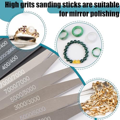 Honoson 40 Pcs Polishing Sticks Sanding Sticks for Plastic Models Metal Wood Buffing Sanding Tools Sandpaper Polishing Accessories Mini Finger Sander(Double Angle Shape) - style: Double Angle Shape