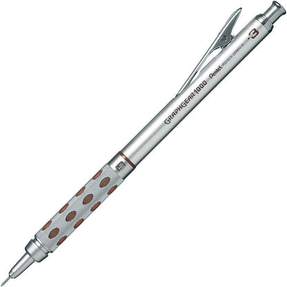 Graph Gear 1000 Mechanical Drafting Pencil + Ain HB/B/2B leads, original Black slim pen case (0.3mm) - size: 0.3mm