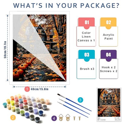 Landscape Paint by Number for Adults, Halloween Paint by Numbers for Adults - color: MT13258