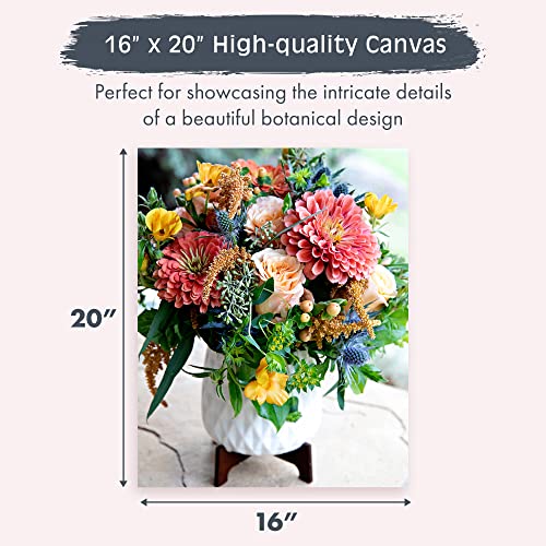 Pink Picasso Paint by Number Kit, for Adults & Teens,16x20, Pick Me Up | Botanical Floral Collection, Acrylic Paints and Brushes included, Pre-printed high quality canvas, DIY art kit, Gift-ready - color: Pick Me Up