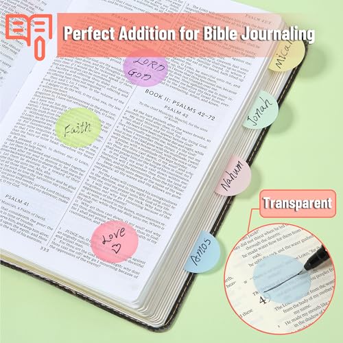 Mr. Pen- Round Transparent Sticky Notes, 1.1” Diameter, 14 Pads, 560 Sheets - color: Macaron, size: 560 pcs