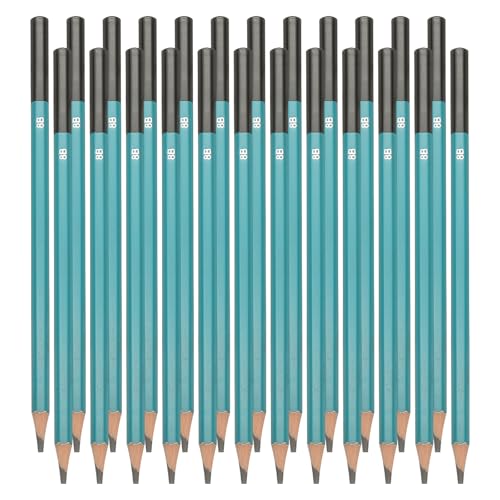 PATIKIL 8B Drawing Pencils for Sketching, 24PCS Sketch Pencils for Drawing Art Pencils Graphite Wood Pre-sharpened for Drawing Sketching Artist, Hexagonal, Black Refill, Green/Black Pole - style: 8B