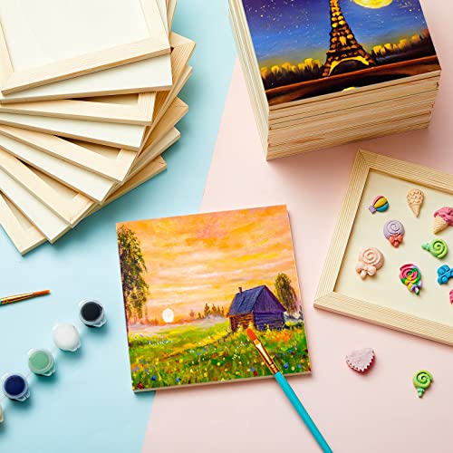 Kathfly 48 Pcs 6 x 6" Wood Panel Boards, Unfinished Wood Canvas Panels for Painting Crafts DIY Drawing Pouring Art Projects - size: 6 x 6 inch