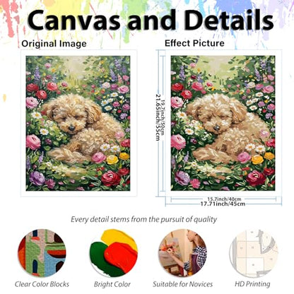Dog Paint by Numbers Kit for Adults, Adult Paint by Number Kits 16x20 Inch - color: Dog