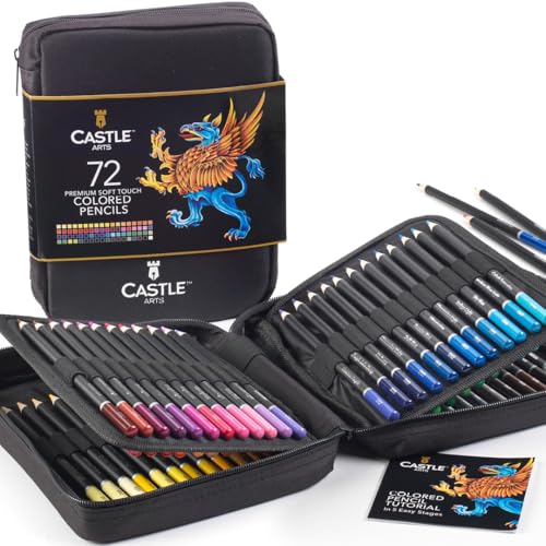 Castle Art Supplies 72 Colored Pencils for Adults - Professional Quality - size: 72 unidad (Paquete de 1)