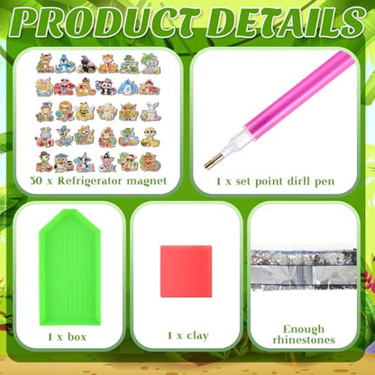 Xuhal 30 Pcs Holiday Diamond Painting Magnets Diamond Art Kits for Adults | Seasonal Animal Refrigerator Magnet, Christmas 5D Rhinestone Fridge Magnetic Sticker, Diamond Club Gifts, Small DIY Crafts - color: Holiday