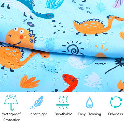 Kids Art Smock Girls Boys Artist Painting Apron with Pockets Sleeveless Smocks for Child 2-7 Years - color: 2pcs Dino