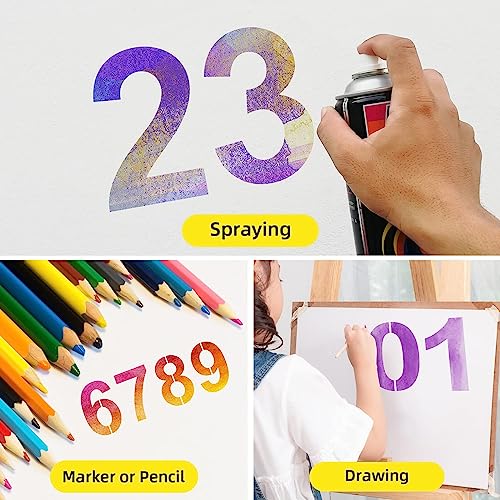 14 Inch Reusable Large Number Stencils Plastic Digital Stencils Templates for Cake Address Number Painting Templates - size: 14 Inch
