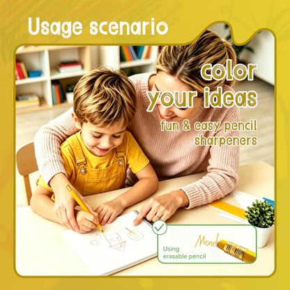 12 Pcs Yellow Pencils with Eraser for Kids HB Erasable Pencils Pre-Sharpened Professional Wooden Pencils Set, Ideal for School Writing, Drawing, Sketching, Coloring and Creative Projects(Yellow) - color: Yellow