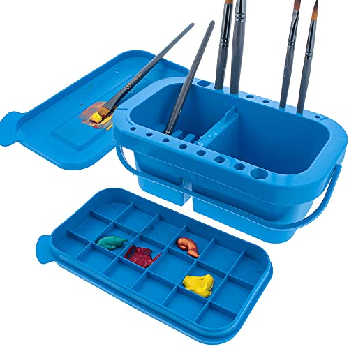 U.S. Art Supply 16-Hole Plastic Paint Brush Cleaner Washer & Paint Brush - style: 16-Hole