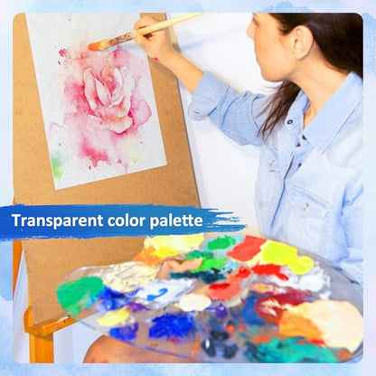 4 Pcs Large Acrylic Paint Palette Tray, 12 x 16 Inch | Clear,NonStick Paint Tray, for Acrylic Painting, Easy Clean