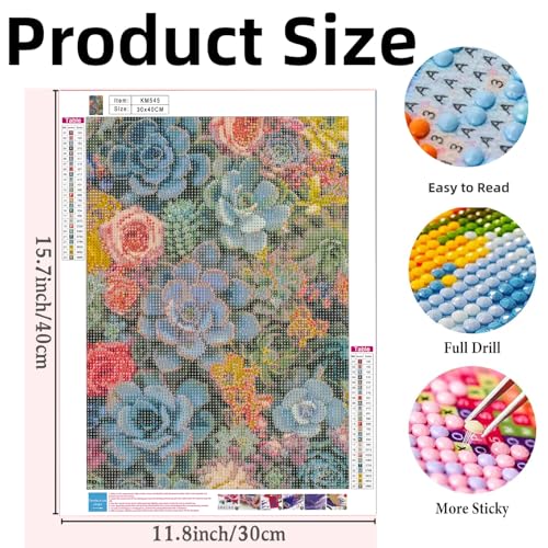 Diamond Art Kits for Adults,Succulent Plants Diamond Paintings Kits - color: KM545-1