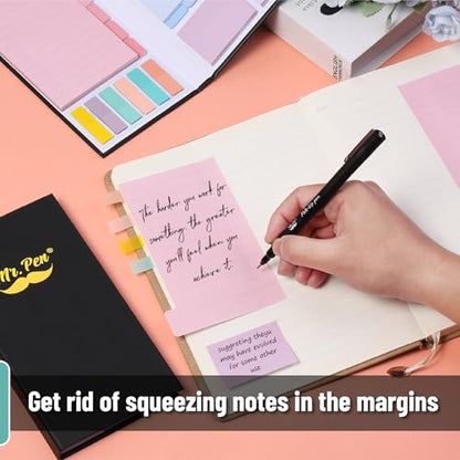 Mr. Pen- Sticky Notes Set, 410 Pack, Ruled | Dotted & Blank Notes with 150 Index Tabs, Divider Sticky Pads for Bible Study, Office, School, Planning - color: Pastel Macaron, size: 1 Set