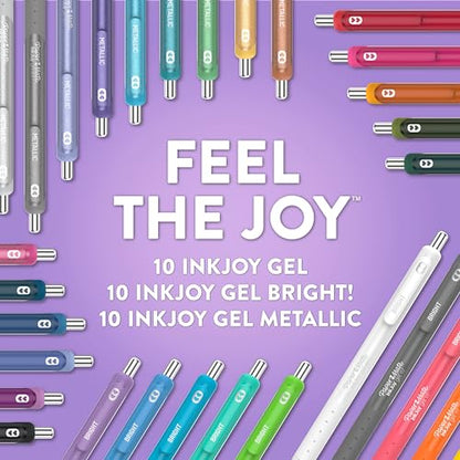 Paper Mate InkJoy Gel Pens Ultimate Pack, Retractable, Featuring Classic, Bright!, and Metallic Inks, Assorted Colors, 30 Count - Writing, Note-Taking, Teacher Supplies, Back to School - style: 30 Count Inkjoy Ultimate Pack