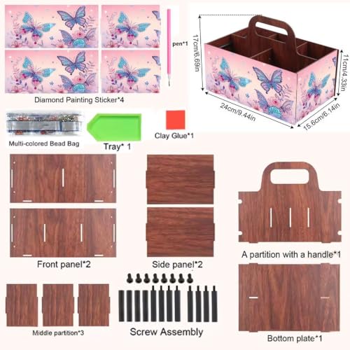 Butterfly Diamond Painting Storage Box with Portable Handle - color: Butterfly3